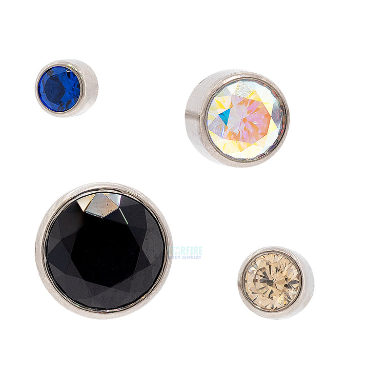 Bezel-Set Faceted Gem Threaded End