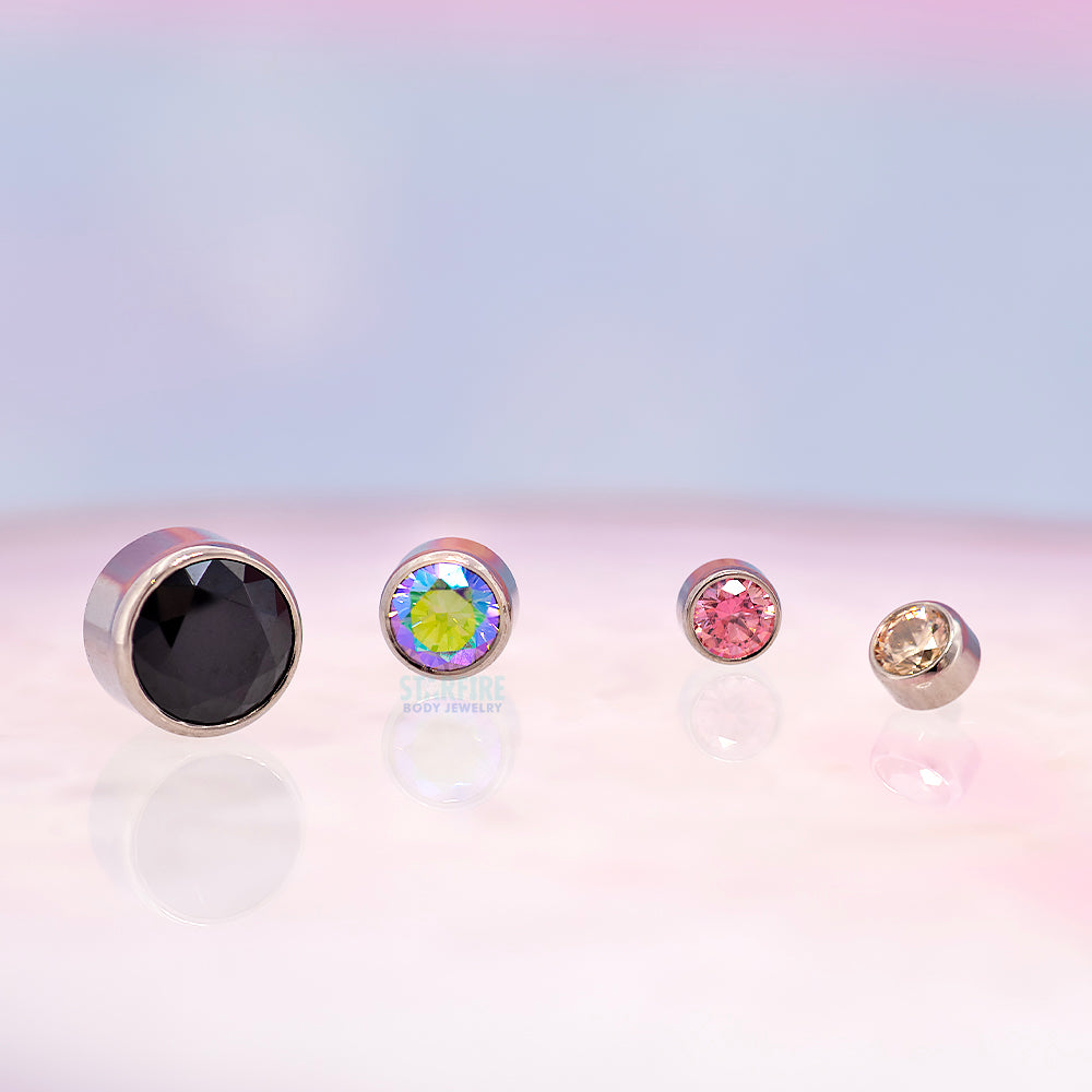 Bezel-Set Faceted Gem Threaded End