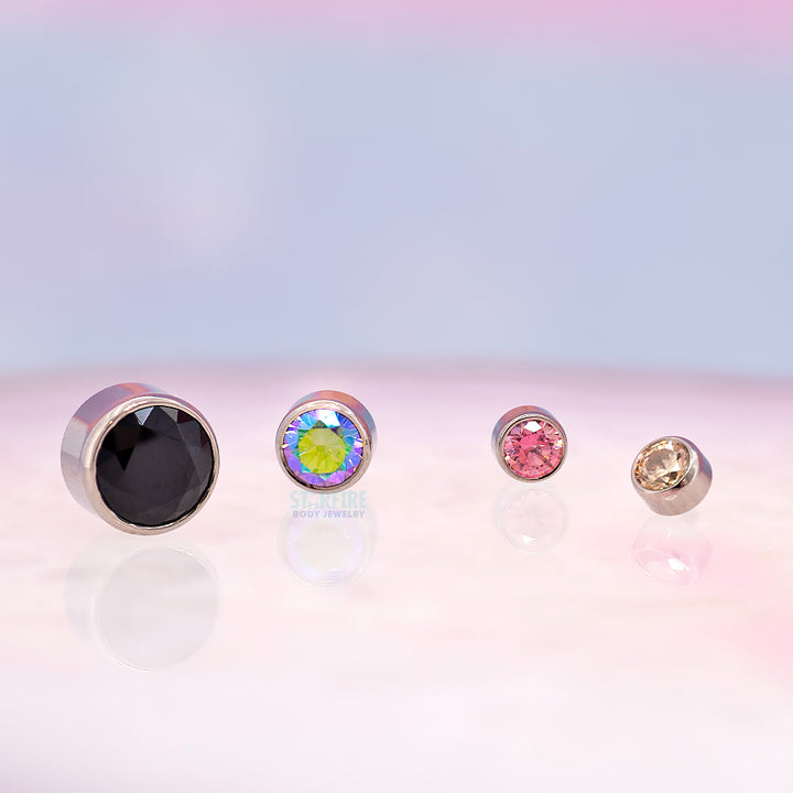 Bezel-Set Faceted Gem Threaded End