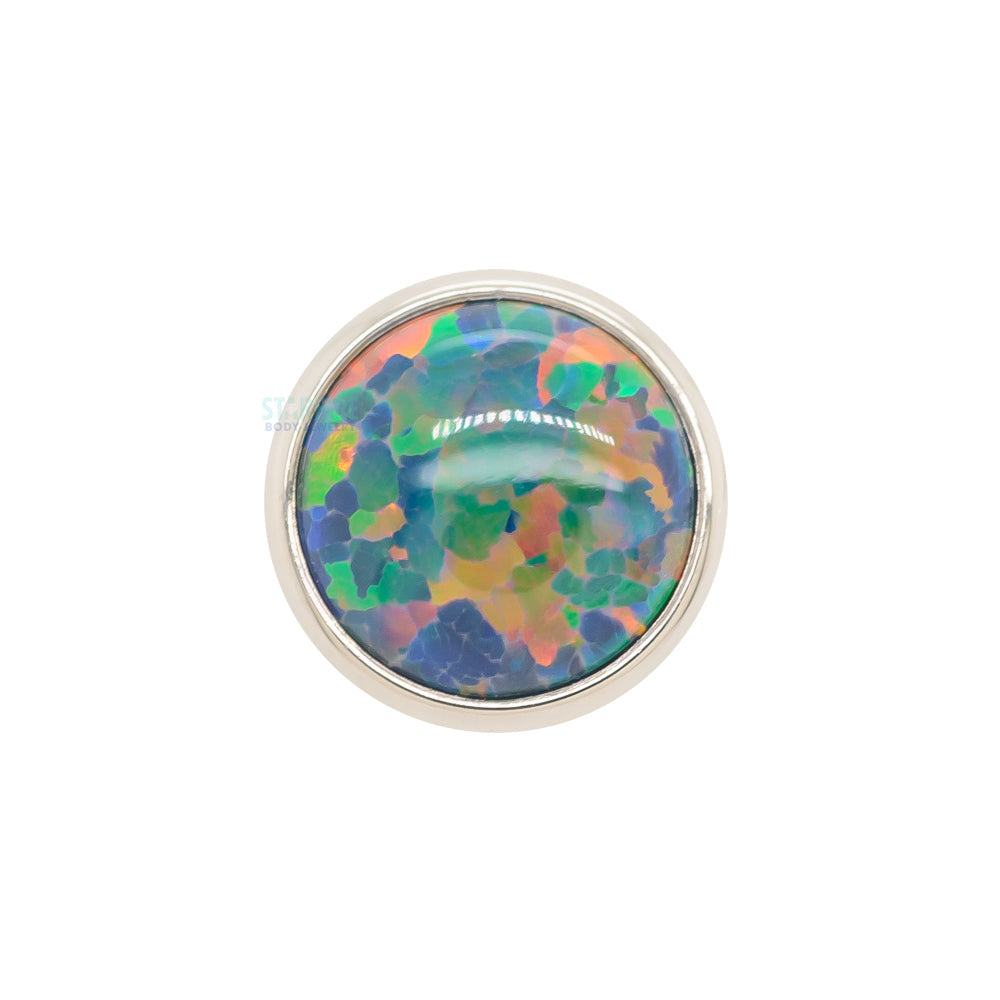 Bezel-Set Opal Cabochon Threaded End