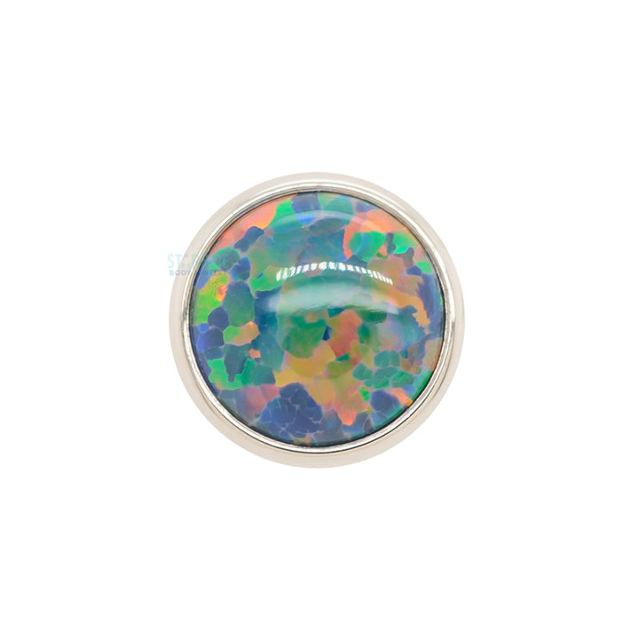 Bezel-Set Opal Cabochon Threaded End