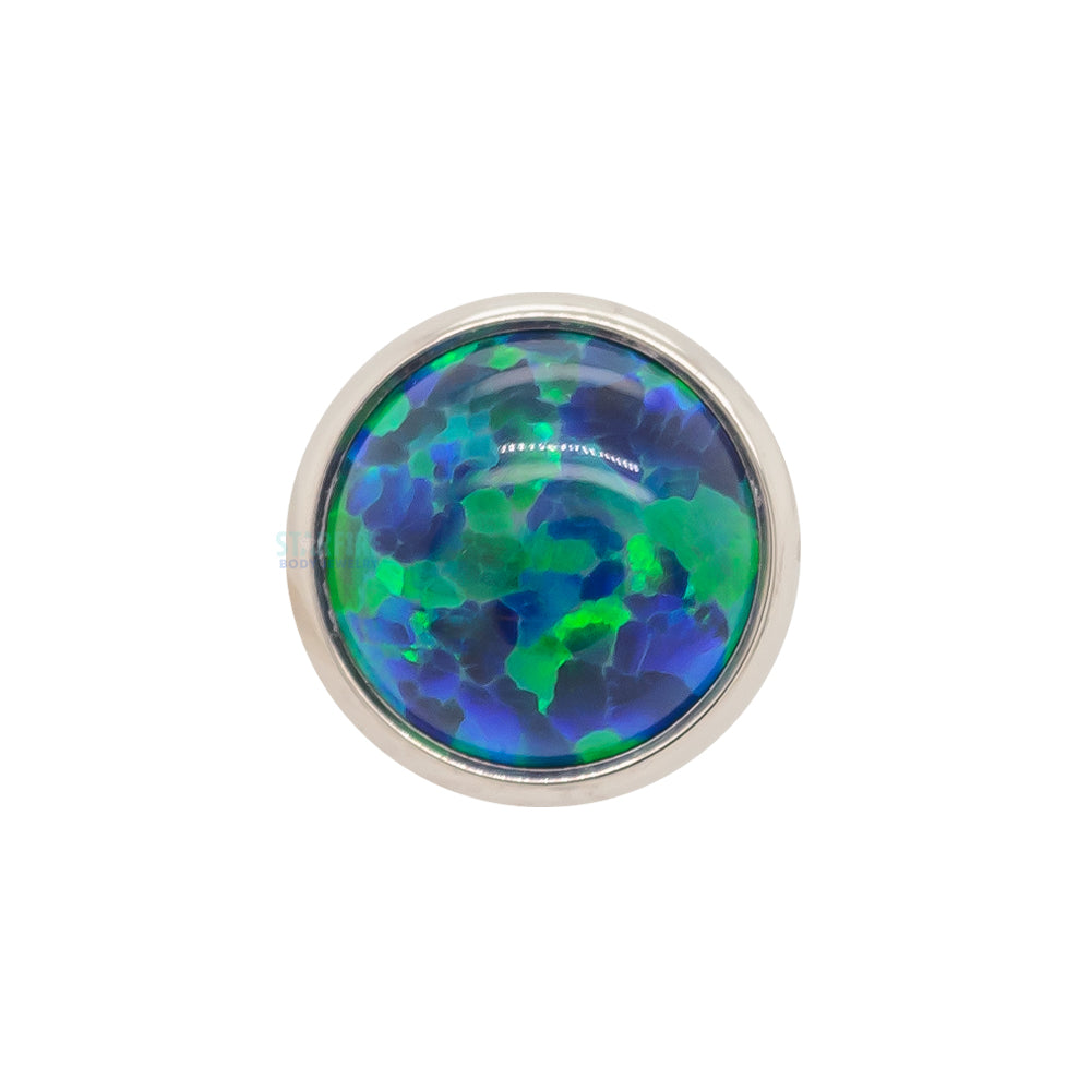 Bezel-Set Opal Cabochon Threaded End