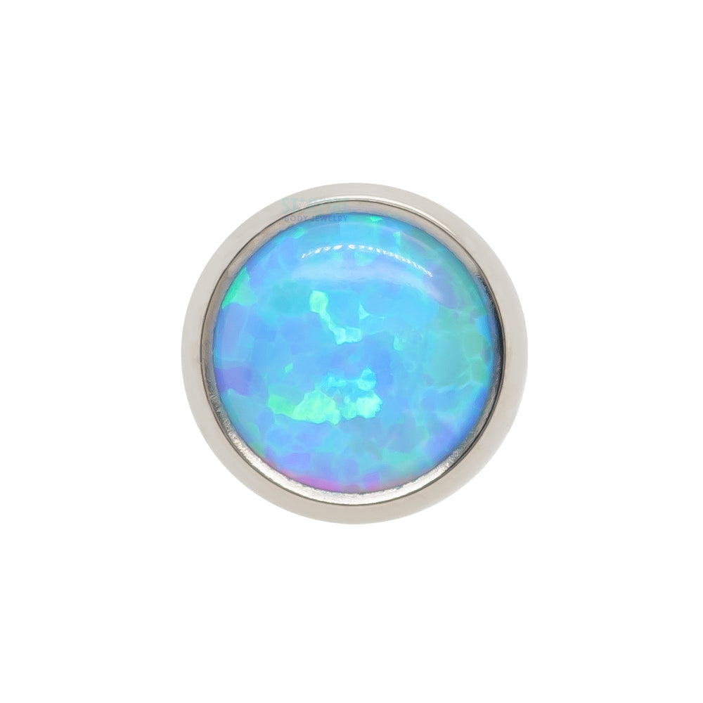 Bezel-Set Opal Cabochon Threaded End
