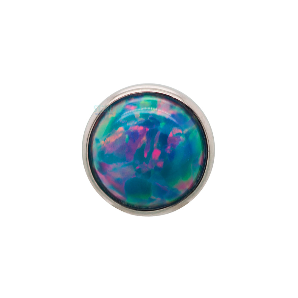 Bezel-Set Opal Cabochon Threaded End