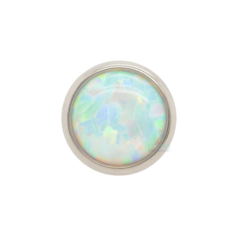 Bezel-Set Opal Cabochon Threaded End