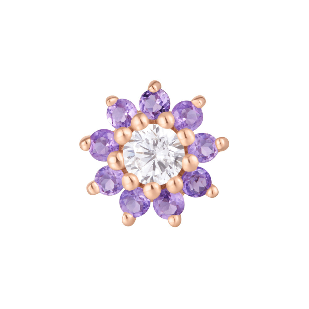 threadless: "Eloise" End in Gold with Amethyst & CZ