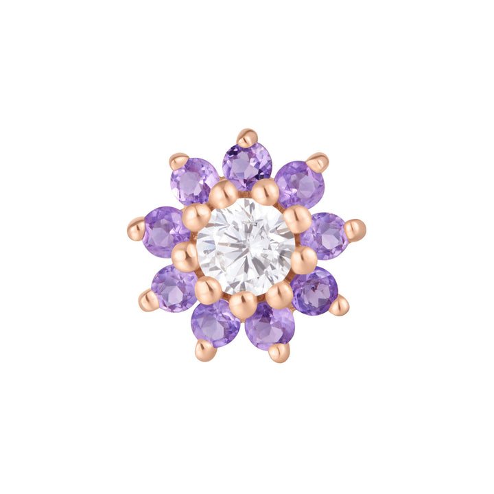 threadless: "Eloise" End in Gold with Amethyst & CZ