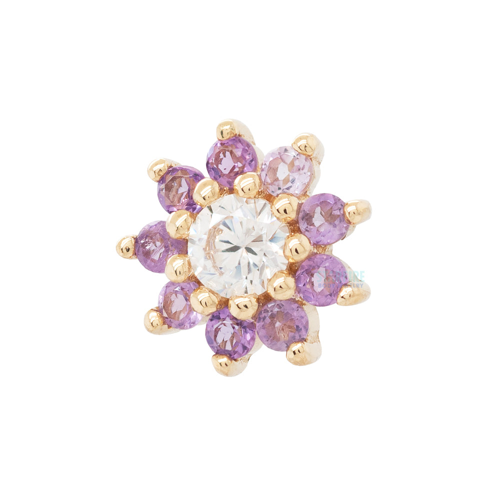 threadless: "Eloise" End in Gold with Amethyst & CZ