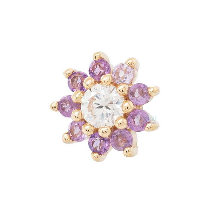 threadless: "Eloise" End in Gold with Amethyst & CZ
