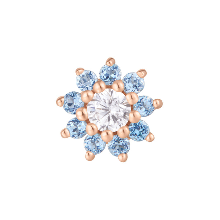 threadless: "Eloise" End in Gold with London Blue Topaz & CZ