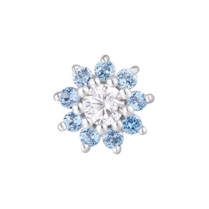 threadless: "Eloise" End in Gold with London Blue Topaz & CZ