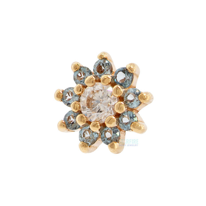 threadless: "Eloise" End in Gold with London Blue Topaz & CZ