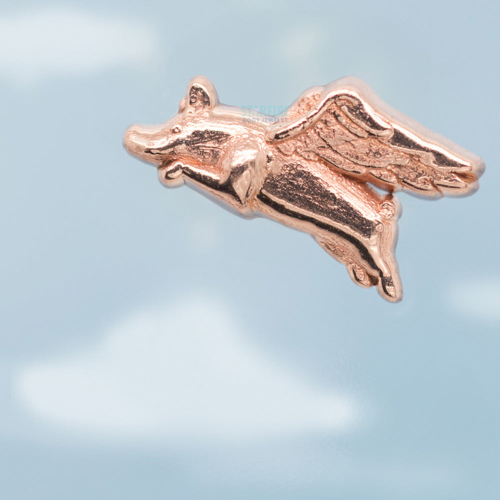 When Pigs Fly Threaded End in Gold