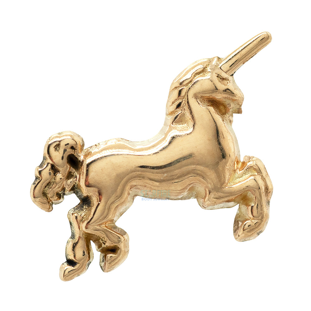 Unicorn Threaded End in Gold
