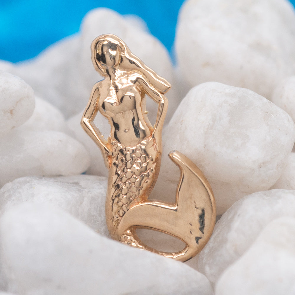 Mermaid Threaded End in Gold