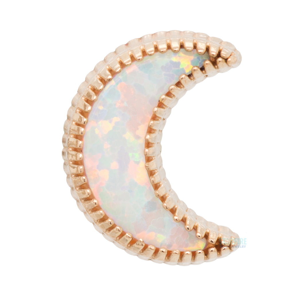 threadless: Cabochon Moon End in Gold with Opal