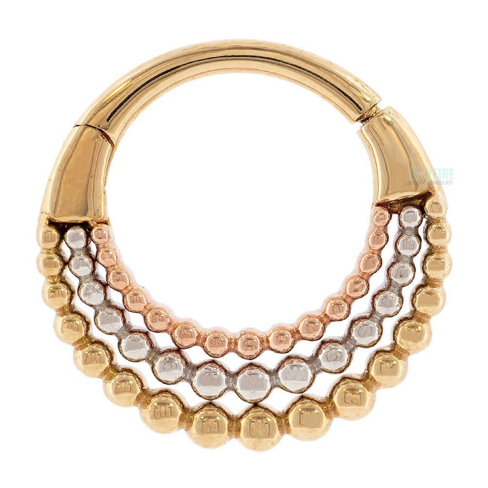 "Fame Trio" Hinge Ring / Clicker in Gold