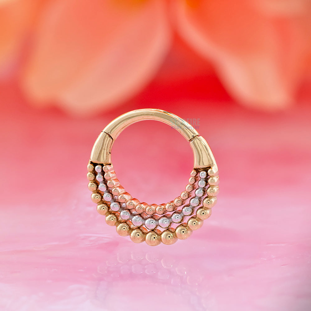 "Fame Trio" Hinge Ring / Clicker in Gold