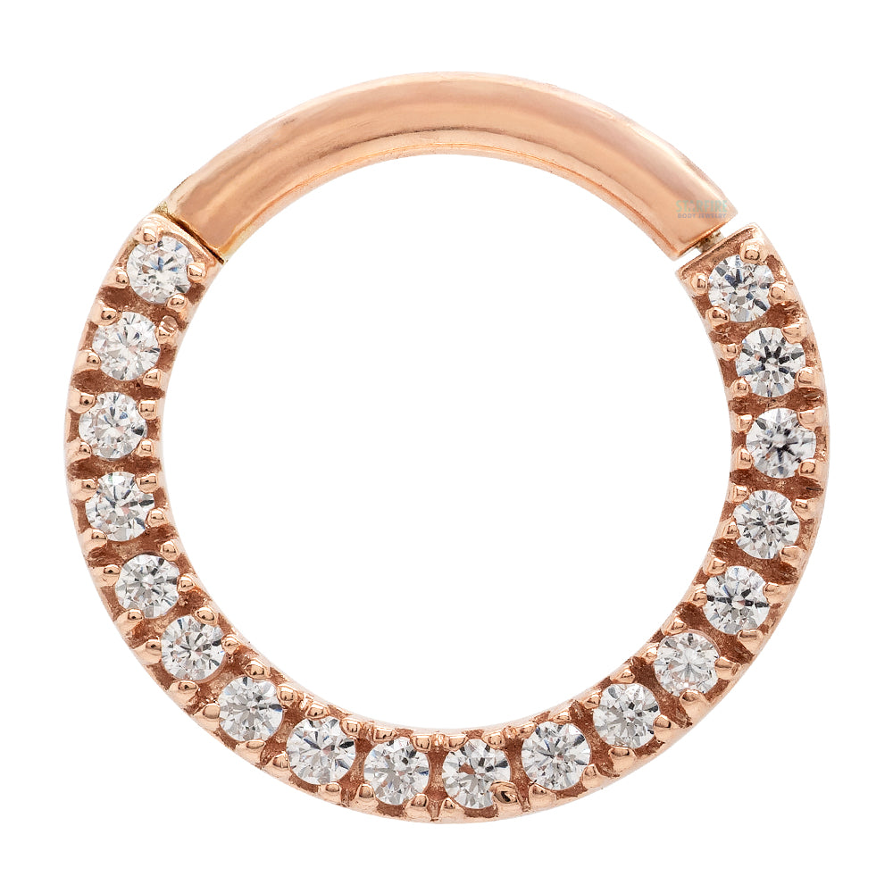 Gem "Oaktier" Hinge Ring in Gold with White CZ's