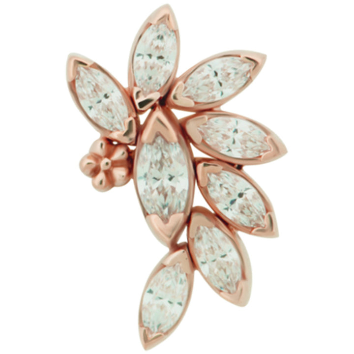 "Ethel" Threaded End in Gold with White Diamonds