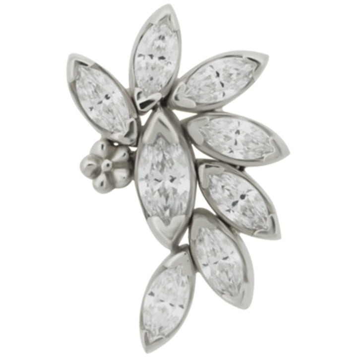 "Ethel" Threaded End in Gold with White Diamonds
