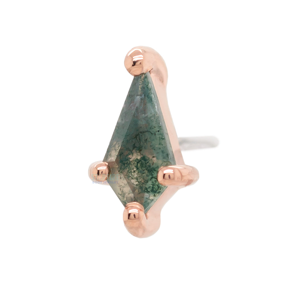 threadless: "Mini Soho" End in Gold with Moss Agate