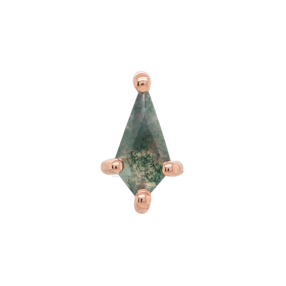 threadless: "Mini Soho" End in Gold with Moss Agate
