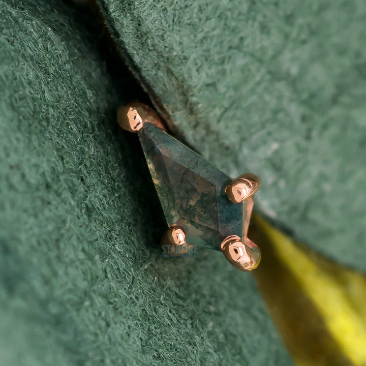threadless: "Mini Soho" End in Gold with Moss Agate
