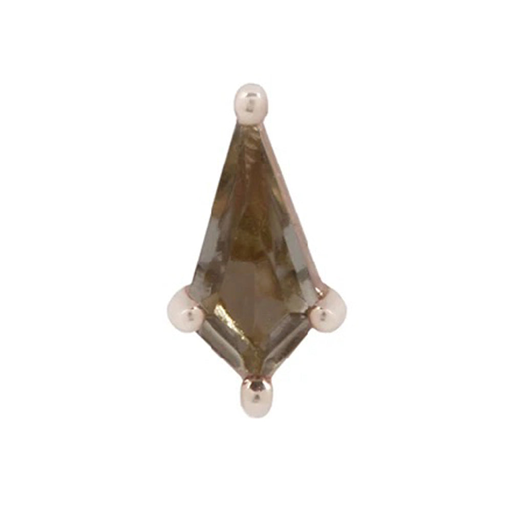 threadless: "Mini Soho" End in Gold with Smokey Quartz