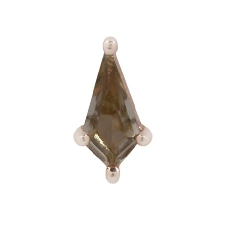 threadless: "Mini Soho" End in Gold with Smokey Quartz