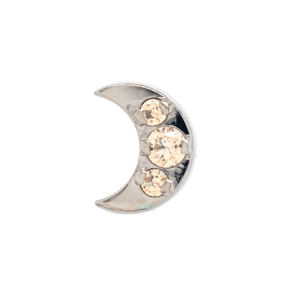 "Luna" Threaded End with Faceted Gems
