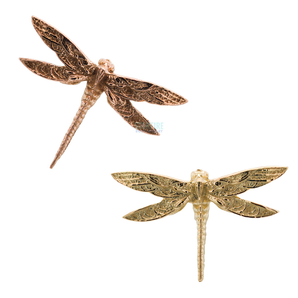 Dragonfly Threaded End in Gold