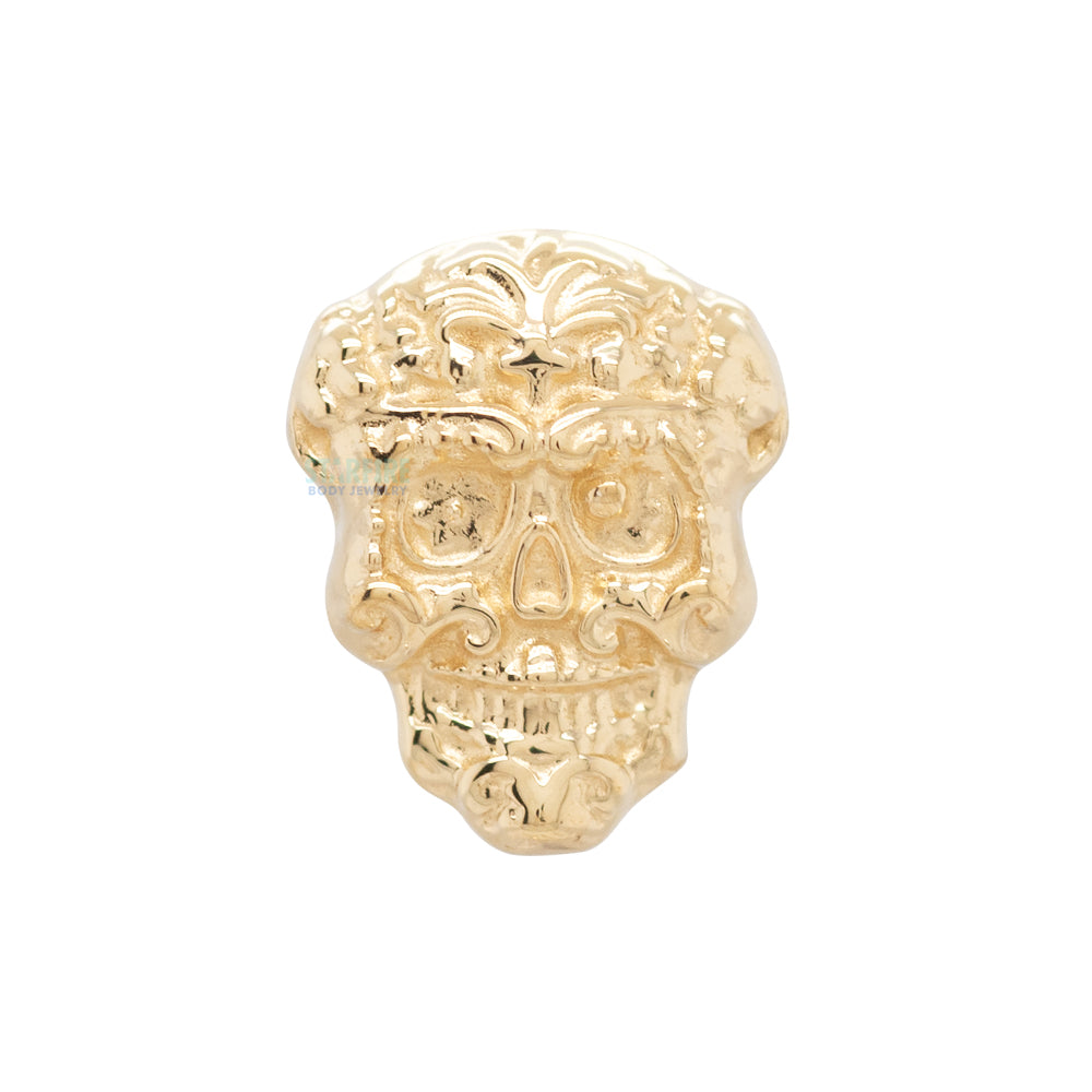 Sugar Skull Threaded End in Gold