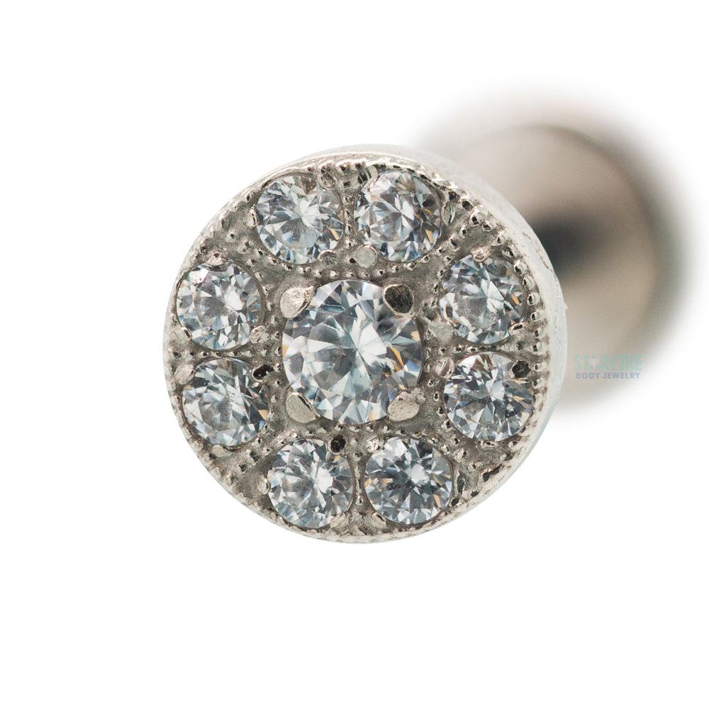 "Diane" in White Gold with Brilliant-Cut Gems - on flatback