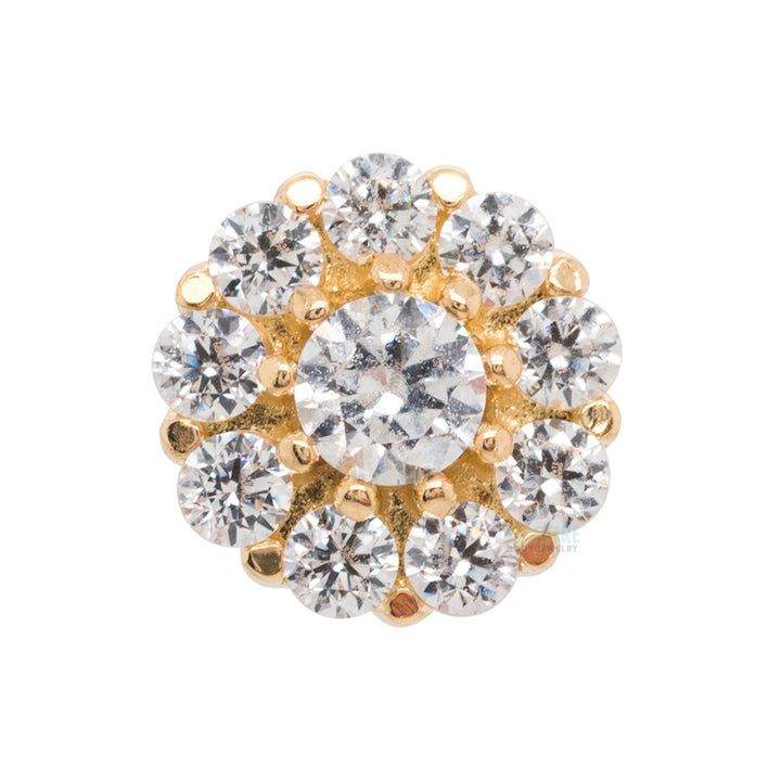 "Miro" Threaded End in Gold with Brilliant-Cut Gems
