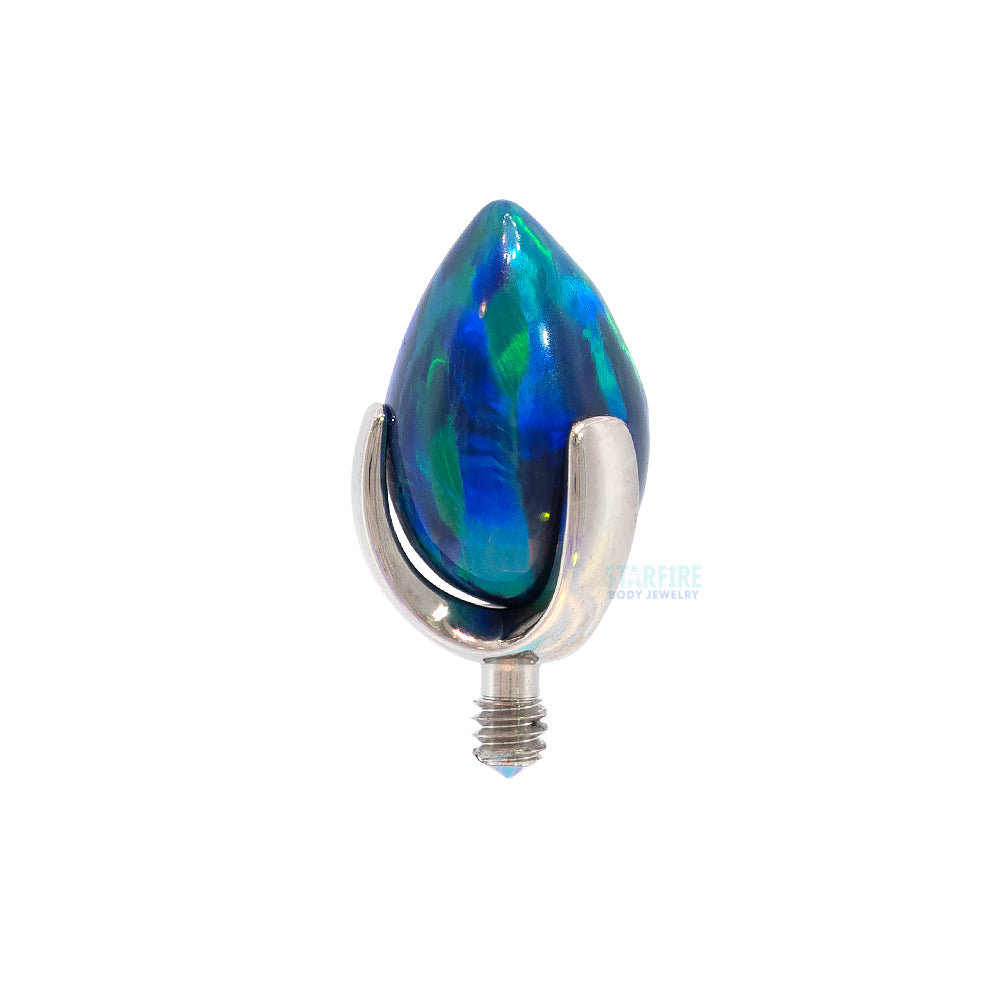 "Dragon Egg" Threaded End with Opal in Prong's