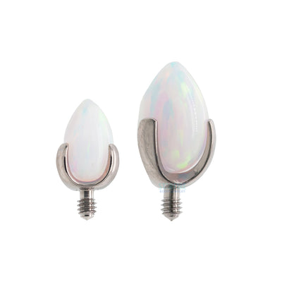 "Dragon Egg" Threaded End with Opal in Prong's
