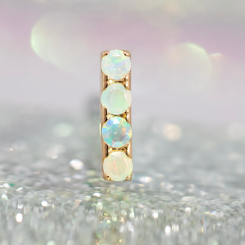 threadless: Gem Bar Prong-Set Brilliant-Cut Gem End in Gold