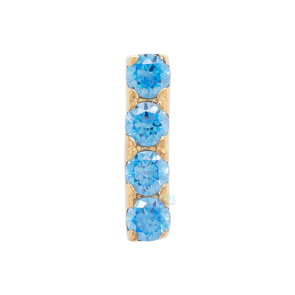 threadless: Gem Bar Prong-Set Brilliant-Cut Gem End in Gold
