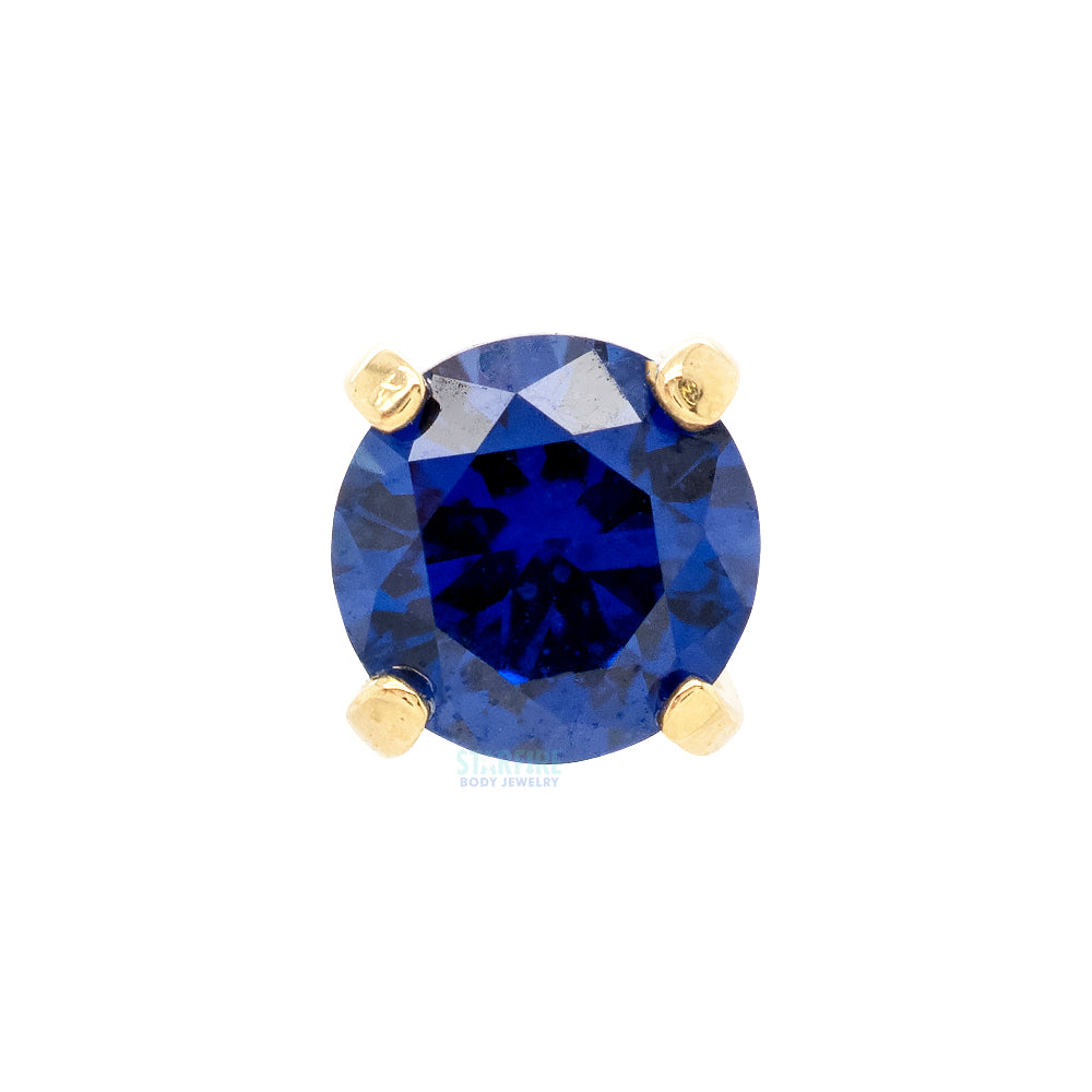 threadless: "Tiffany" Prong-Set Brilliant-Cut Gem End in Gold