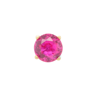 3mm "Tiffany" Prong-Set Brilliant-Cut Gem Threaded End in Yellow Gold