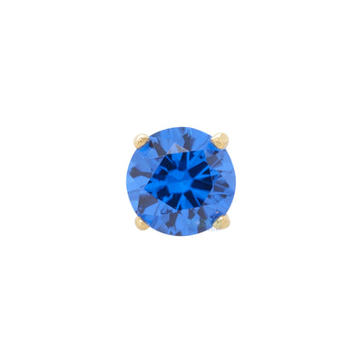 3mm "Tiffany" Prong-Set Brilliant-Cut Gem Threaded End in Yellow Gold