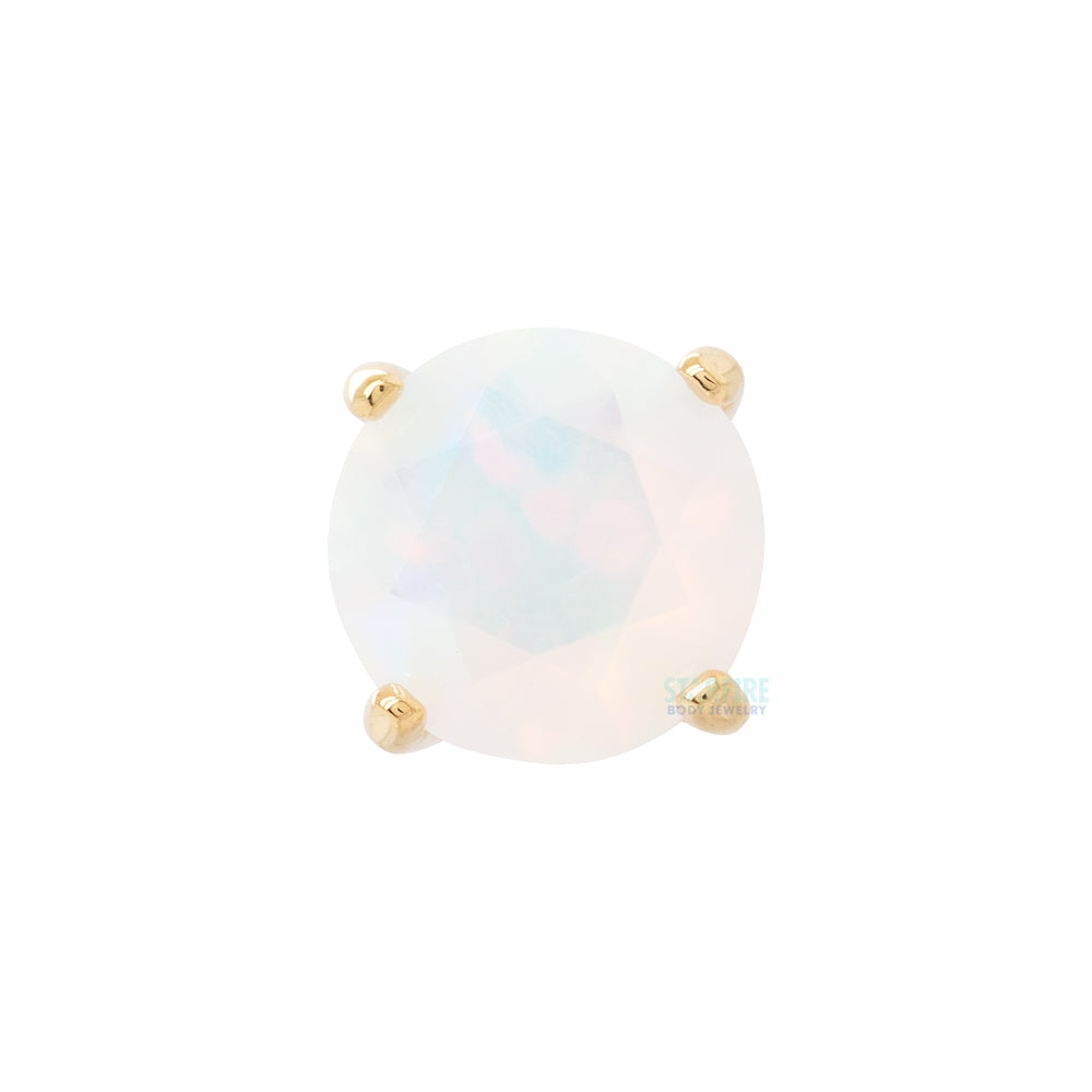 4mm "Tiffany" Prong-Set Brilliant-Cut Gem Threaded End in Yellow Gold