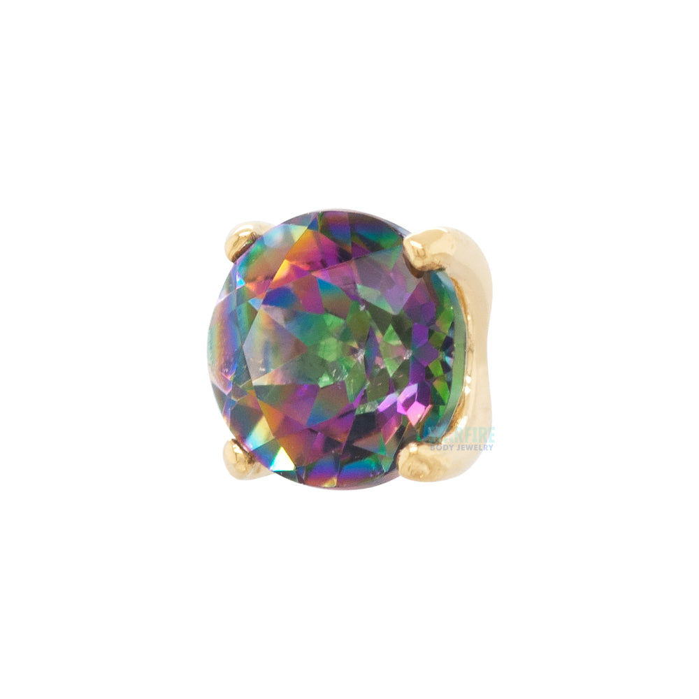 "Tiffany" Prong-Set Mystic Topaz Threaded End in Gold