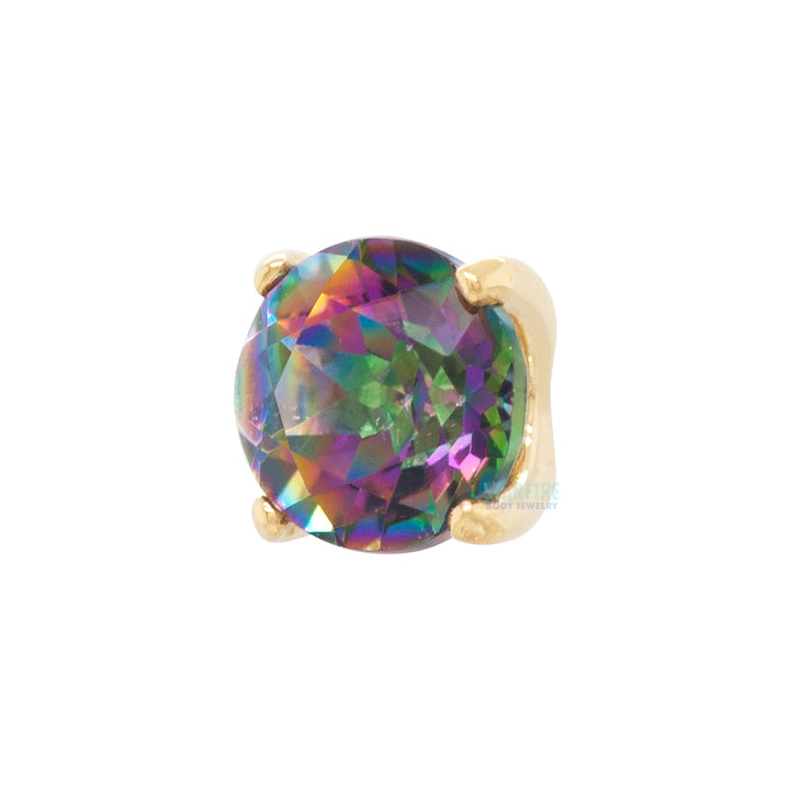 "Tiffany" Prong-Set Mystic Topaz Threaded End in Gold
