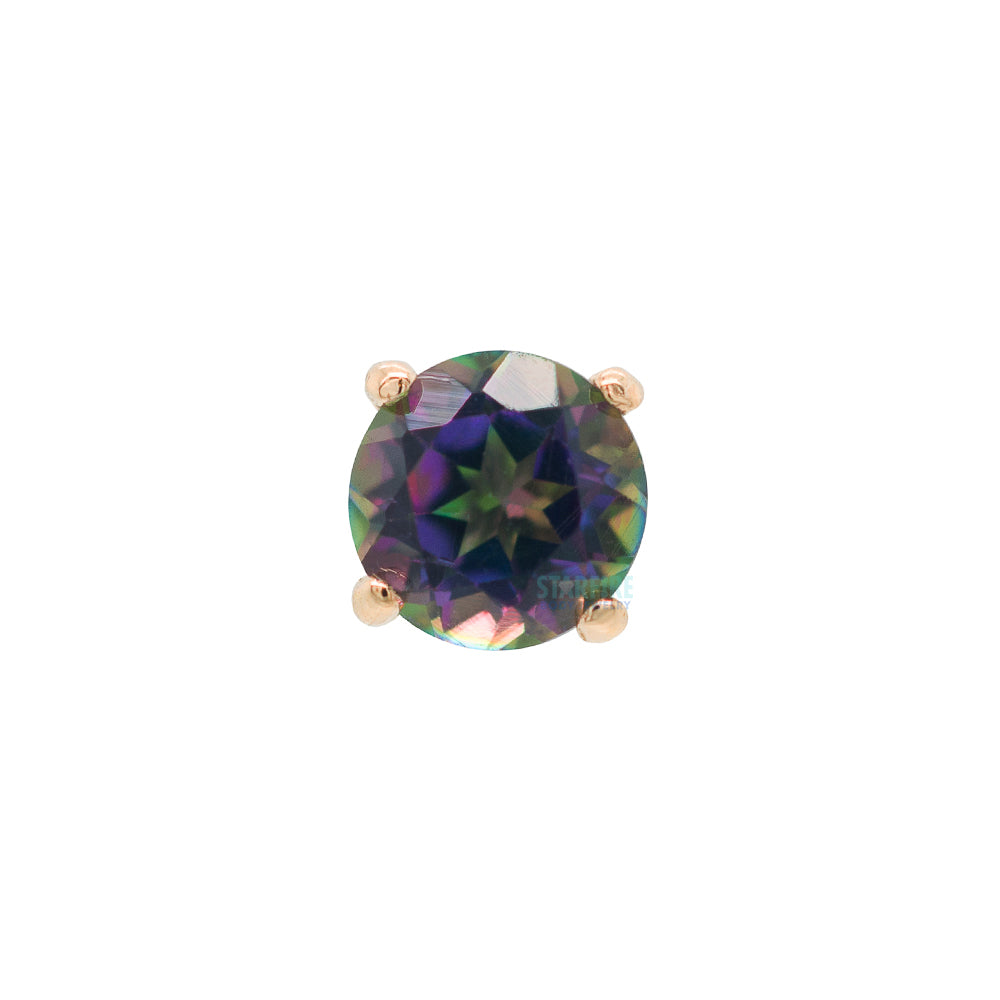 "Tiffany" Prong-Set Mystic Topaz Threaded End in Gold