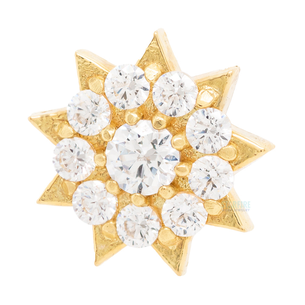 threadless: "Miro Starburst" Prong-Set Brilliant-Cut Gem End in Gold
