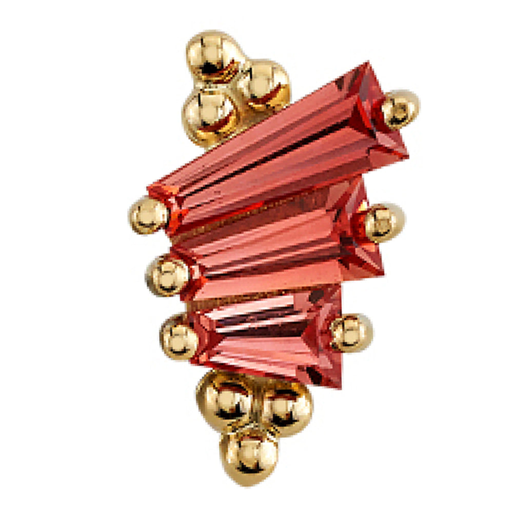 "Devotion" Threaded End in Gold with Padparadscha Sapphire