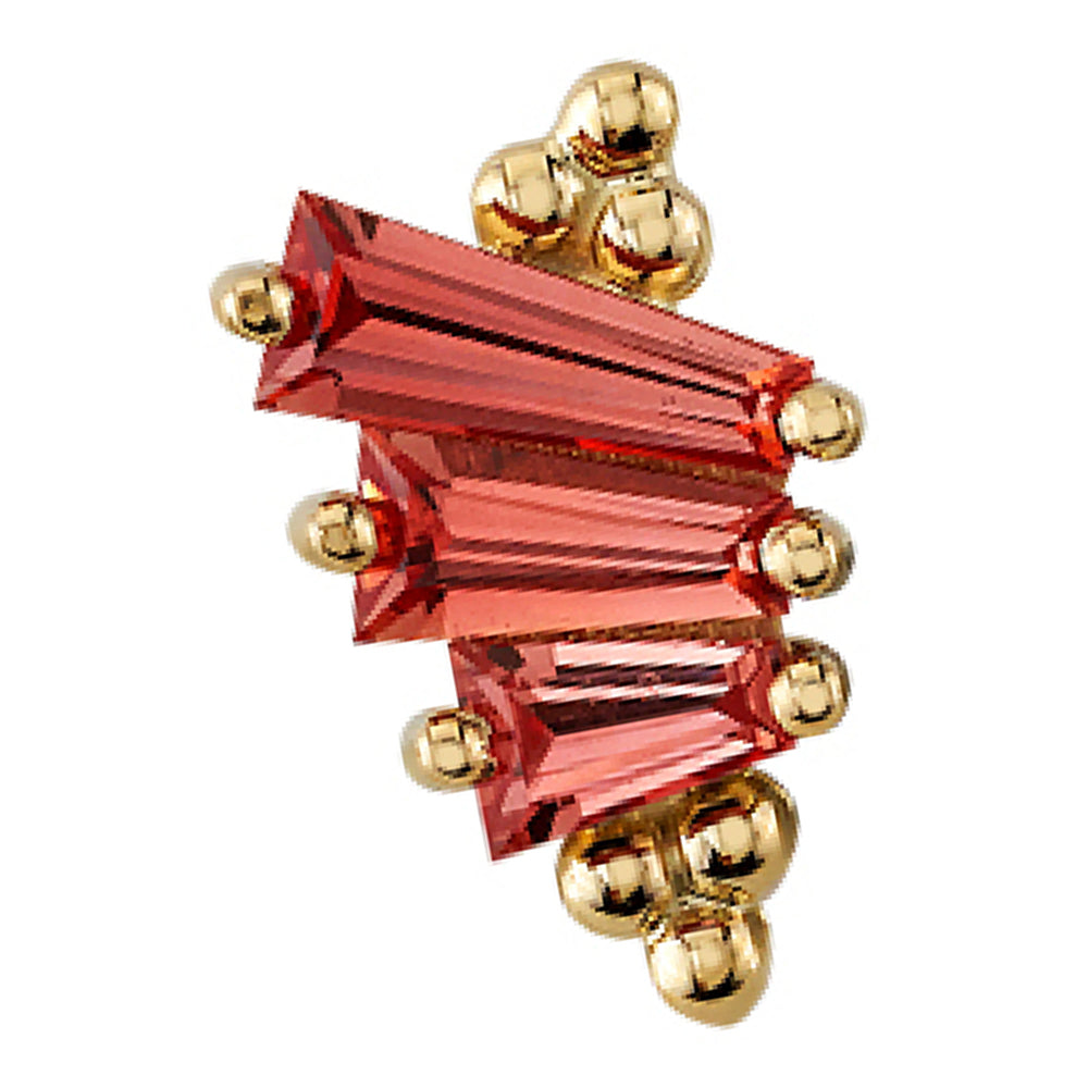 "Devotion" Threaded End in Gold with Padparadscha Sapphire