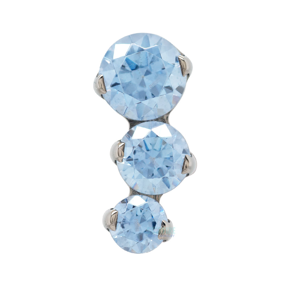"Clio" Threaded End with Faceted Gems